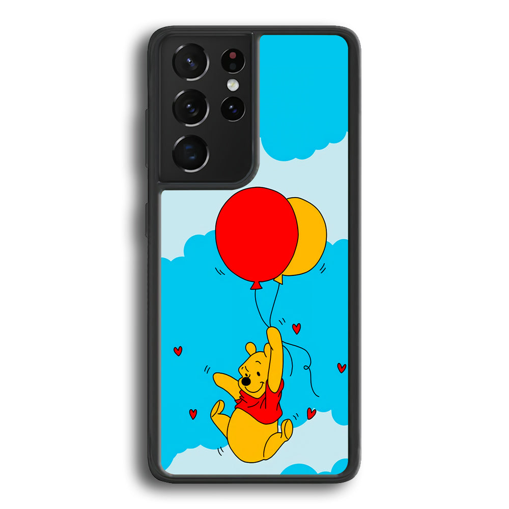 Winnie The Pooh Fly With The Balloons Samsung Galaxy S21 Ultra Case - Ezzystore