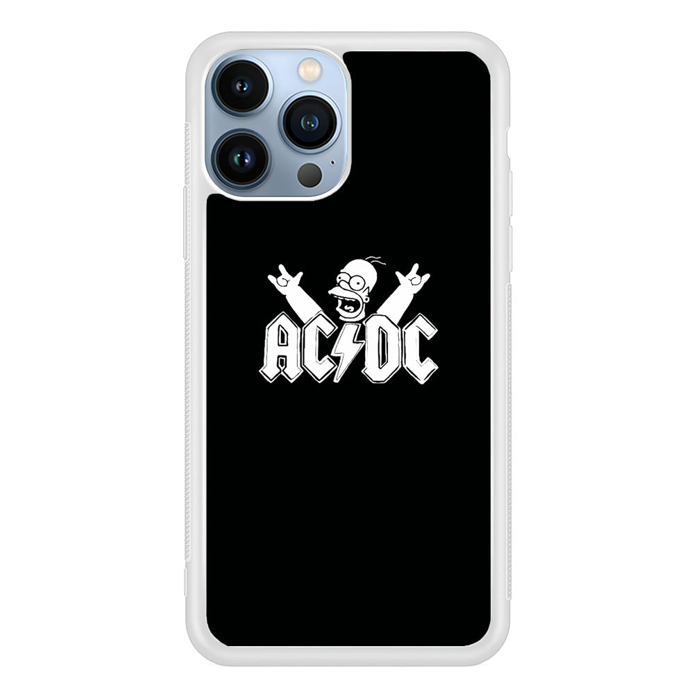 AC DC Logo Simpson Black And White iPhone 13 Pro Case