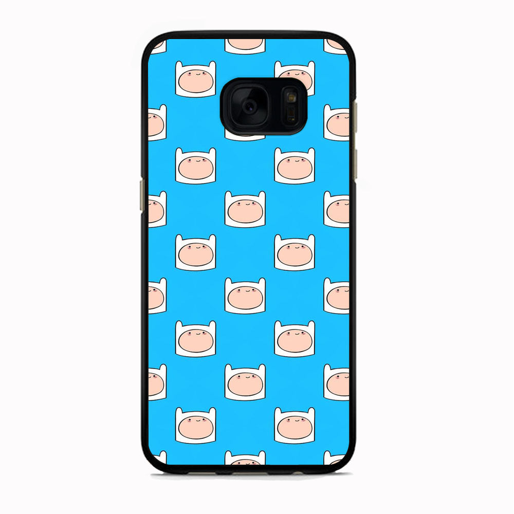 Adventure Time Finn Head Doodle Blue Samsung Galaxy S7 Case