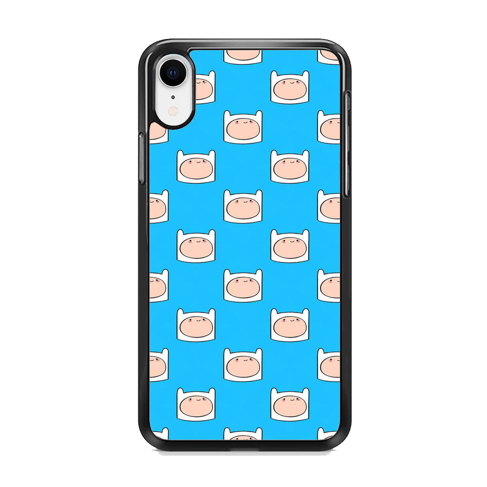 Adventure Time Finn Head Doodle Blue iPhone XR Case