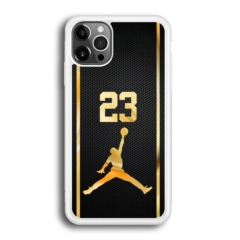 Air Jordan Carbon Stripe Gold iPhone 12 Pro Max Case