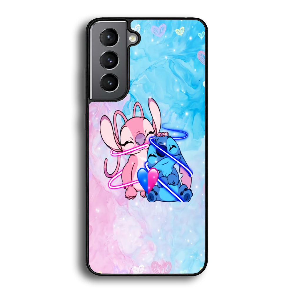 Angel and Stitch Aesthetic Marble Samsung Galaxy S21 Plus Case - Ezzystore