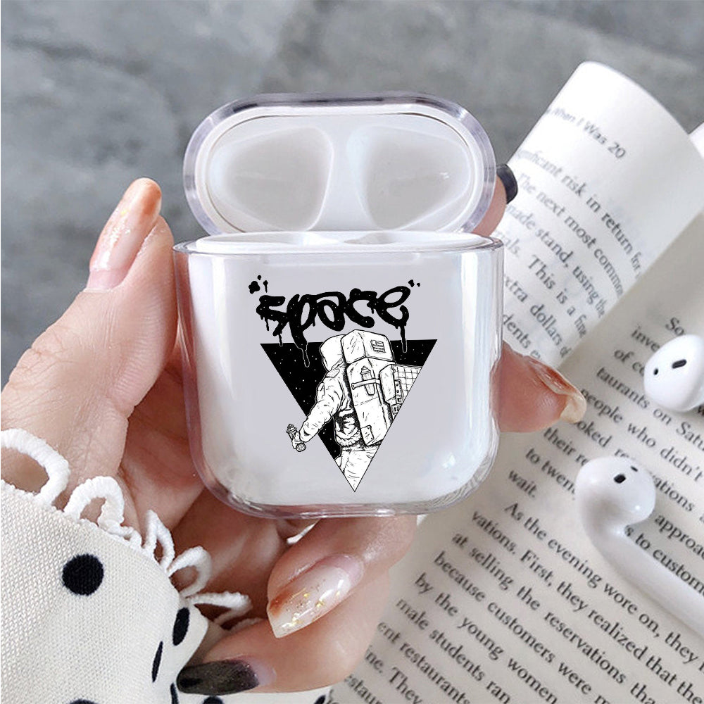 Astronaut Pain Galaxy Protective Clear Case Cover For Apple Airpods