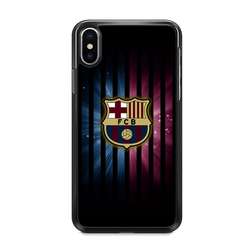Barcelona Emblem Stripe Black iPhone X Case