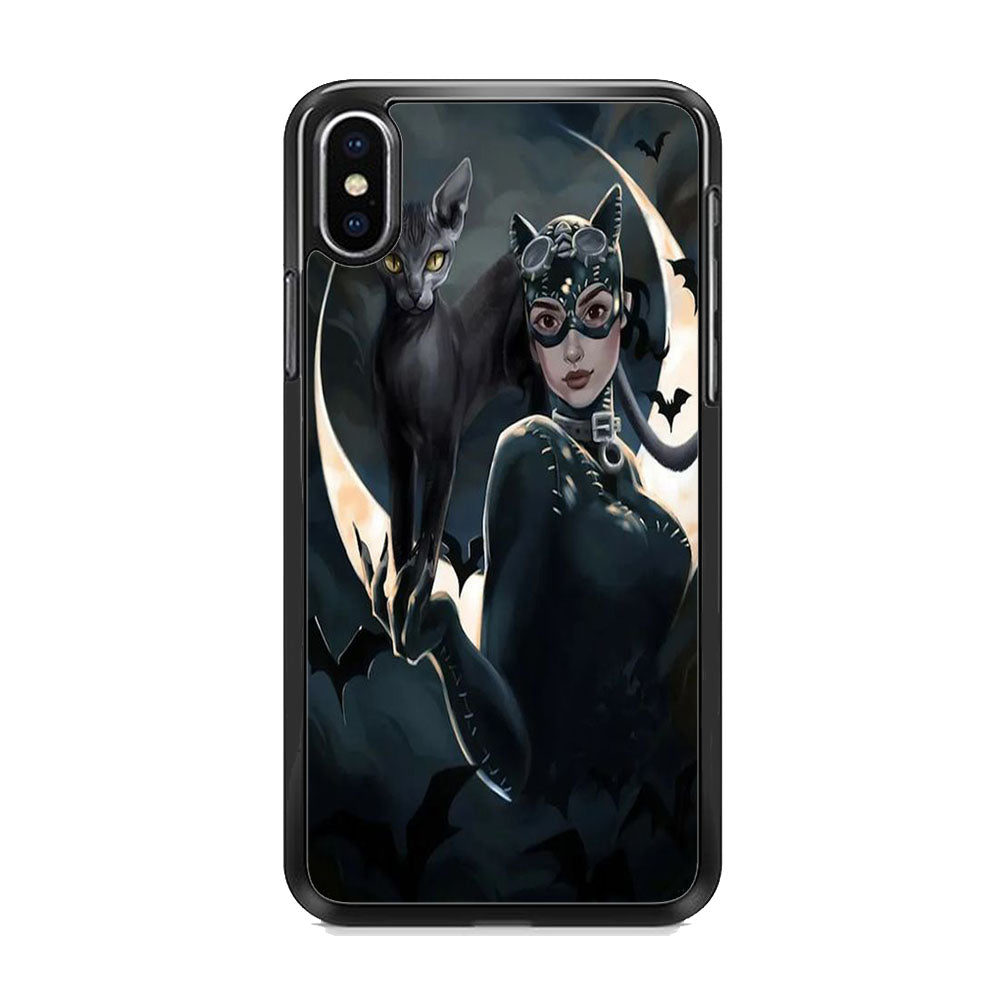 Cat Woman Dark Bat Cat iPhone X Case