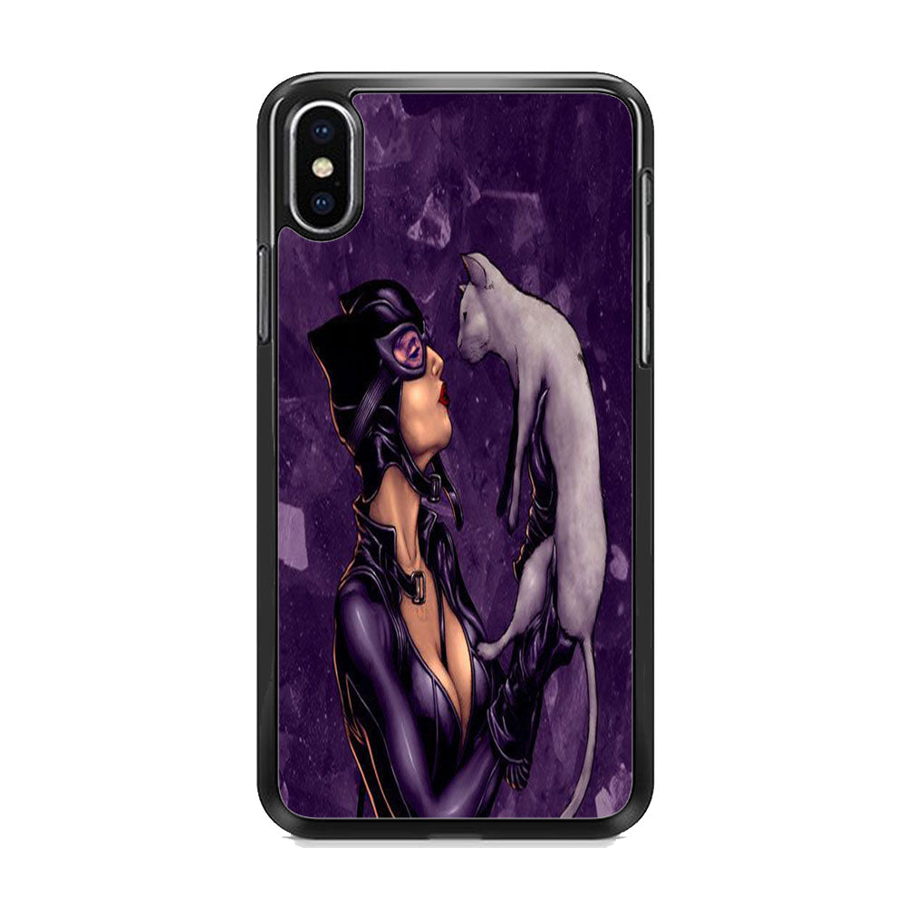 Cat Woman Kiss Her Cat iPhone Xs Max Case