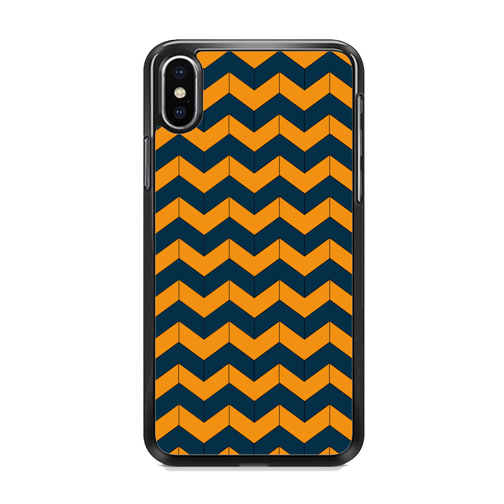 Chevron Arrow Blue Navy Orange iPhone X Case