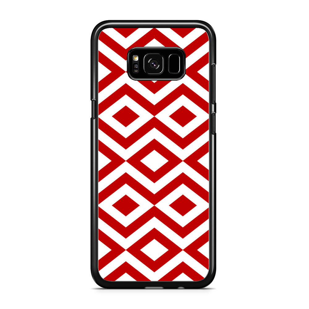 Chevron Diamond Square Maroon White Samsung Galaxy S8 Plus Case