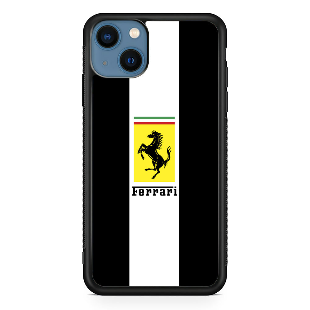 Ferrari Stripe White iPhone 13 Case - Ezzystore