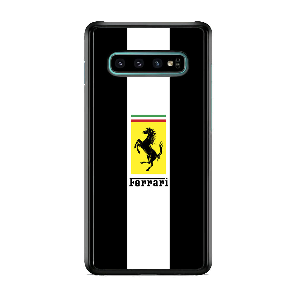 Ferrari Stripe White Samsung Galaxy S10 Case - Ezzystore