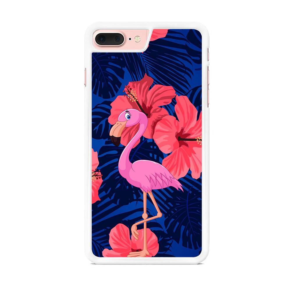 Flamingo Hibiscus Flowers iPhone 8 Plus Case - ezzyst