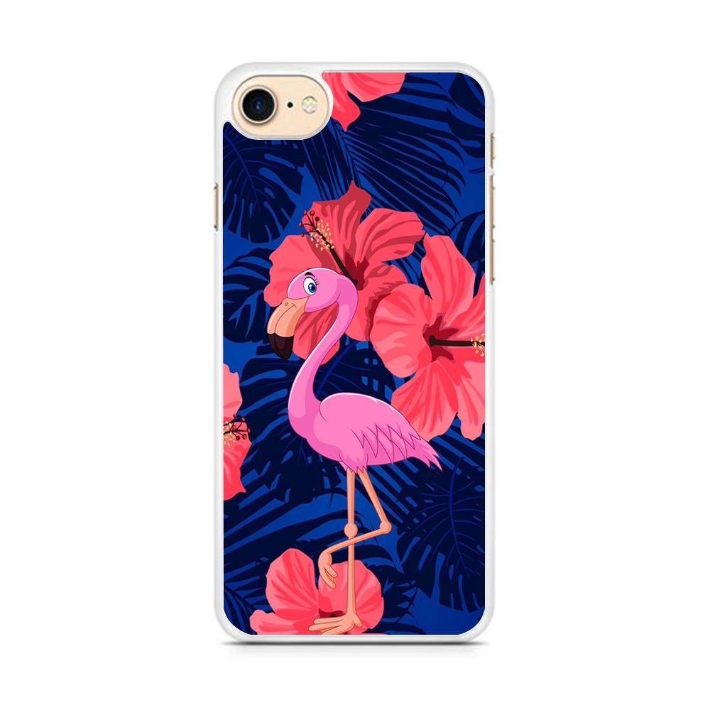 Flamingo Hibiscus Flowers iPhone 8 Case - ezzyst