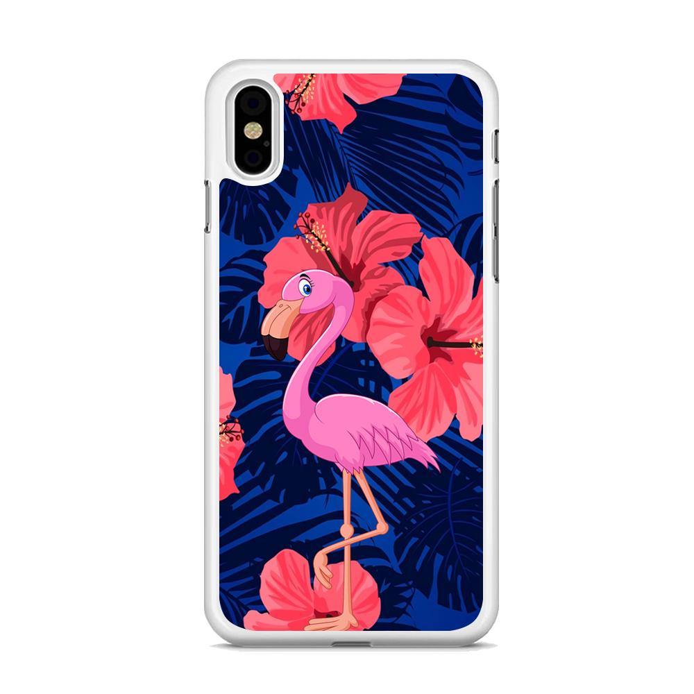 Flamingo Hibiscus Flowers iPhone Xs Max Case - ezzyst