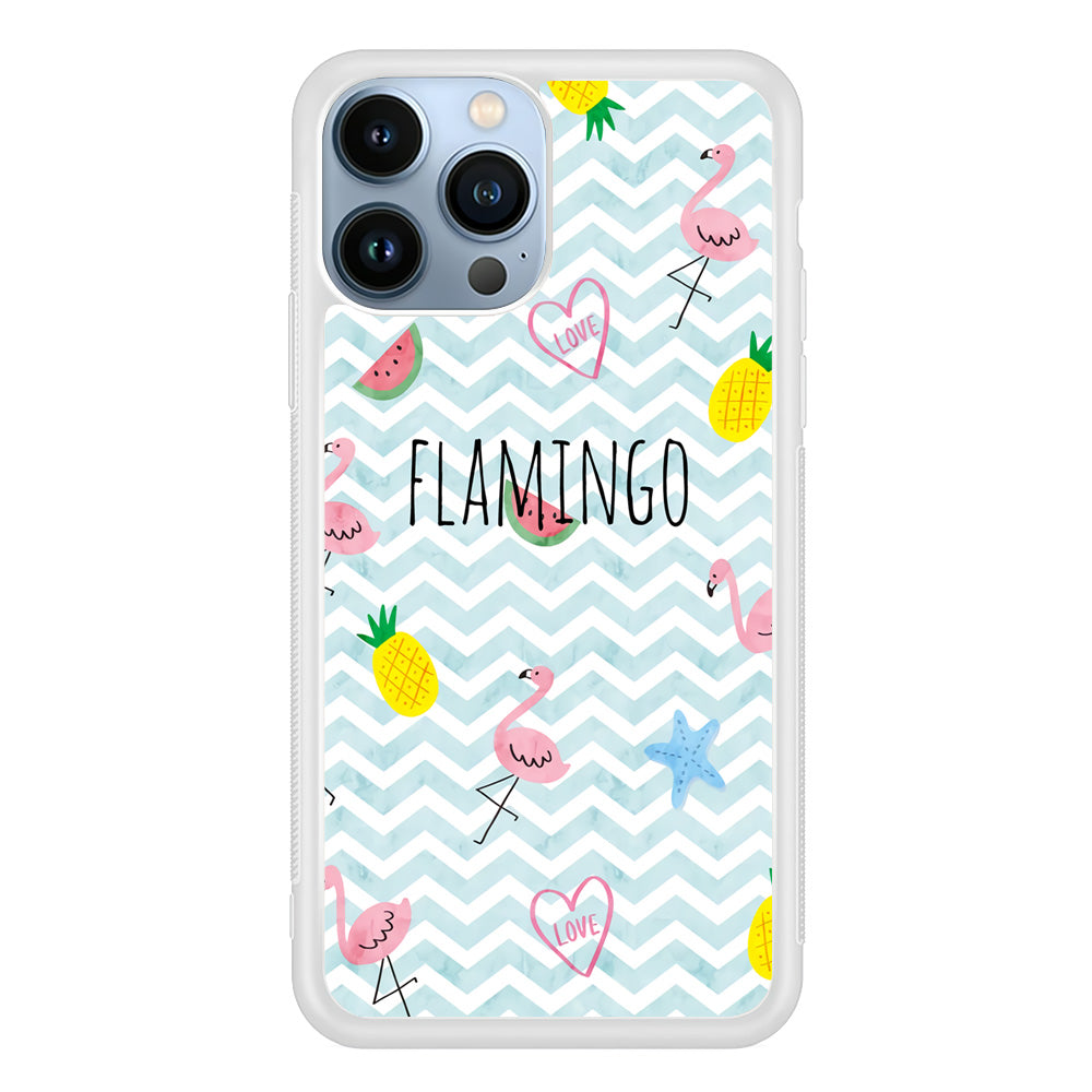 Flamingo Blue Chevron iPhone 13 Pro Case