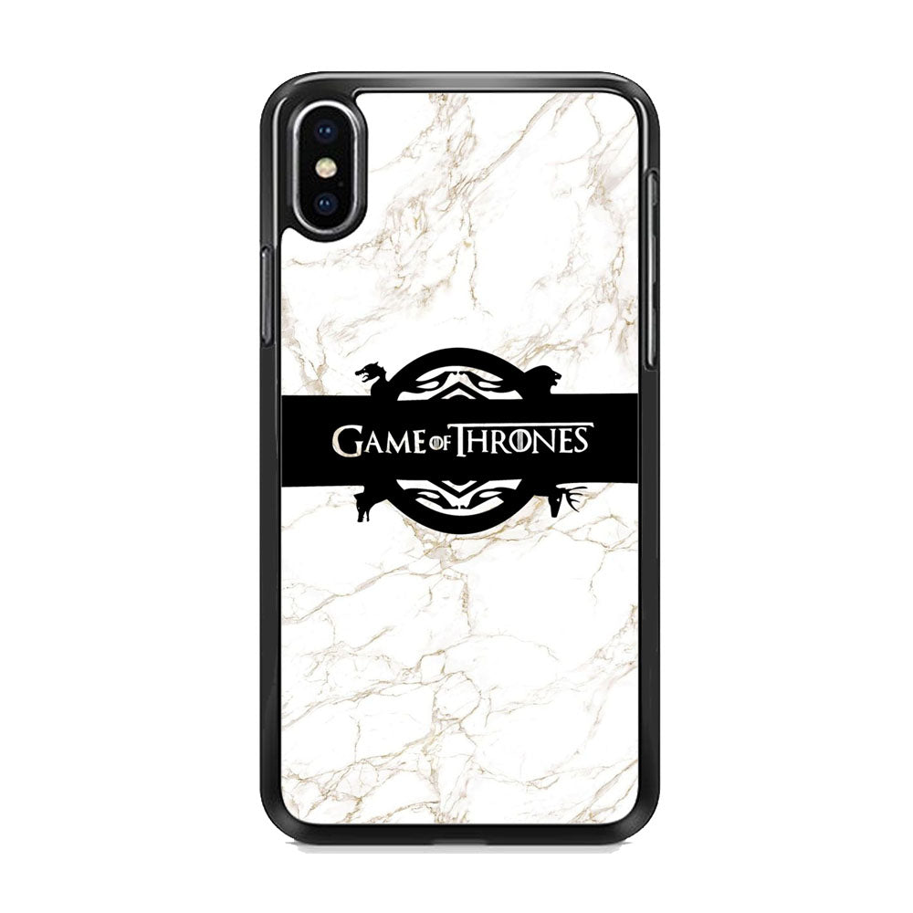 Game Of Thrones Logo White Marble iPhone X Case