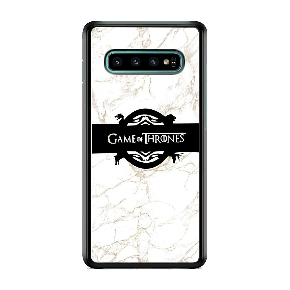 Game Of Thrones Logo White Marble Samsung Galaxy S10 Plus Case