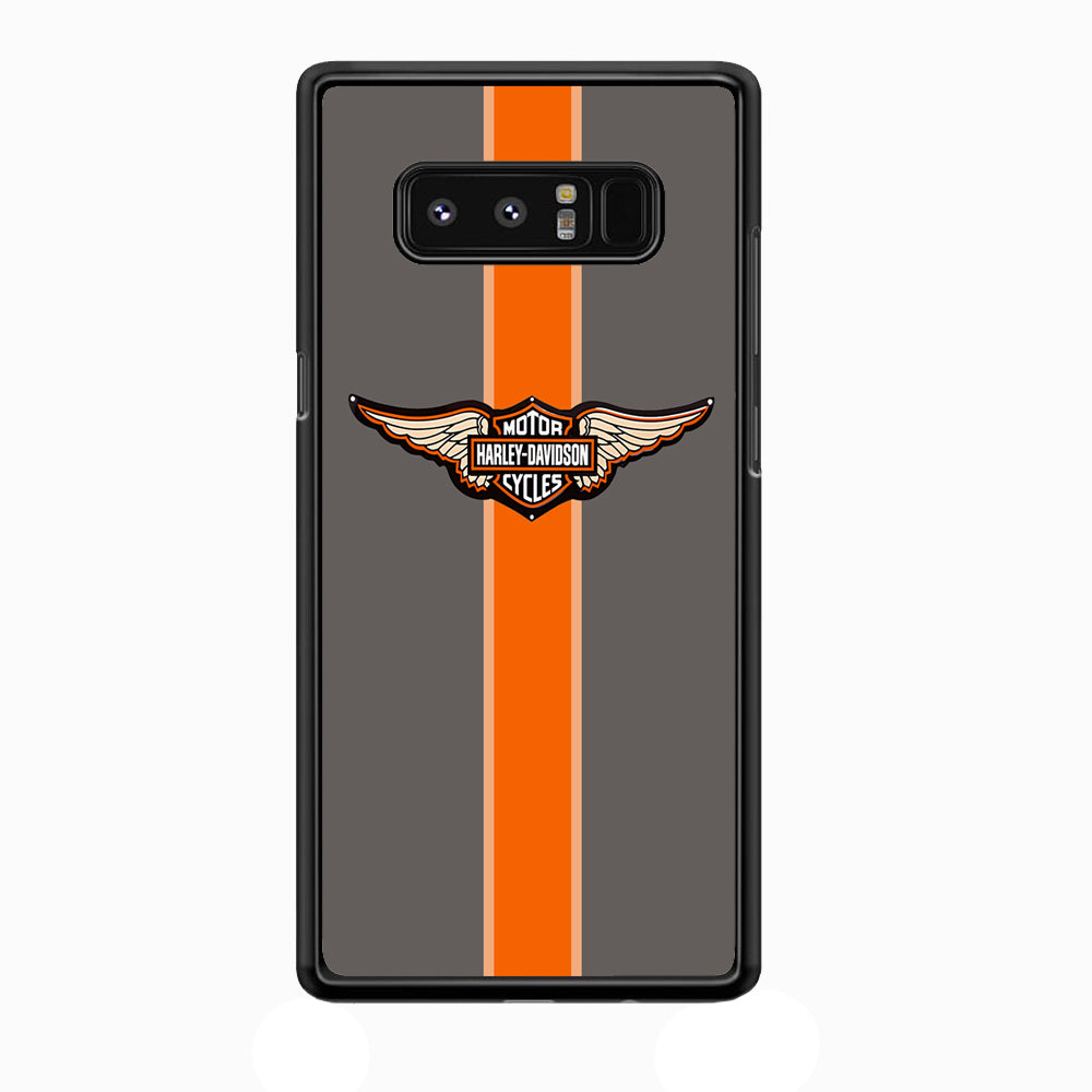 Harley Davidson Wings Logo Orange Grey Stripe Colour Samsung Galaxy Note 8 Case