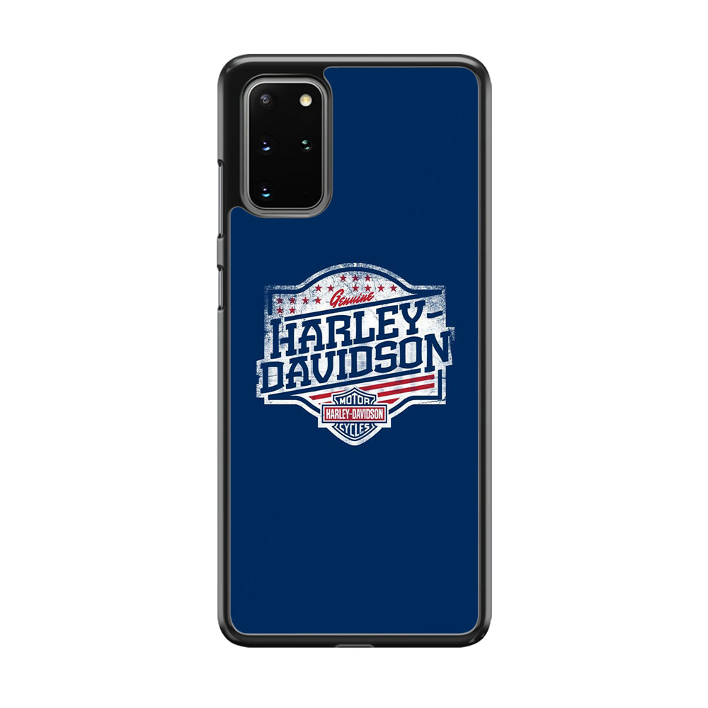 Harley Davidson Blue Flag Logo Samsung Galaxy S20 Plus Case