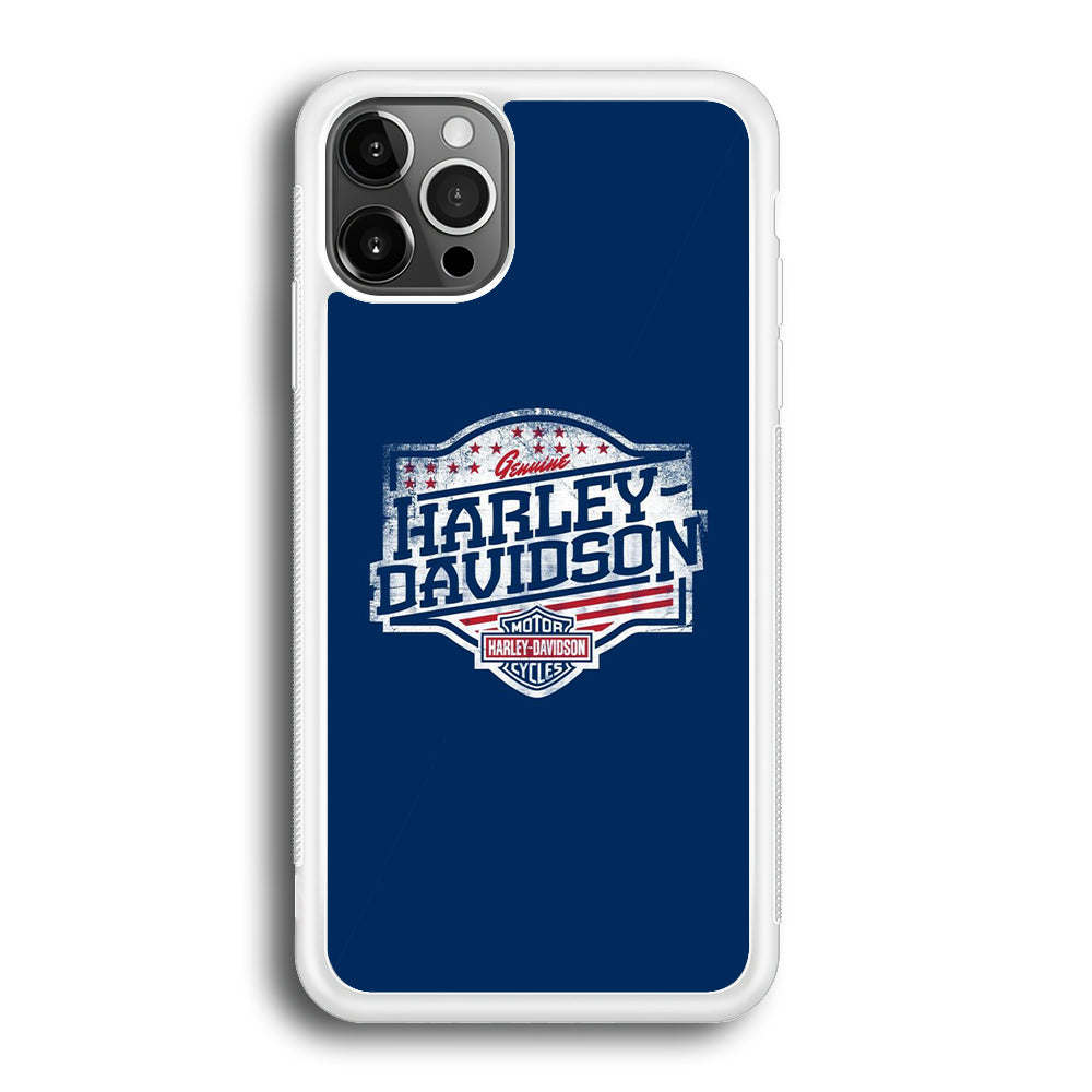 Harley Davidson Blue Flag Logo iPhone 12 Pro Max Case