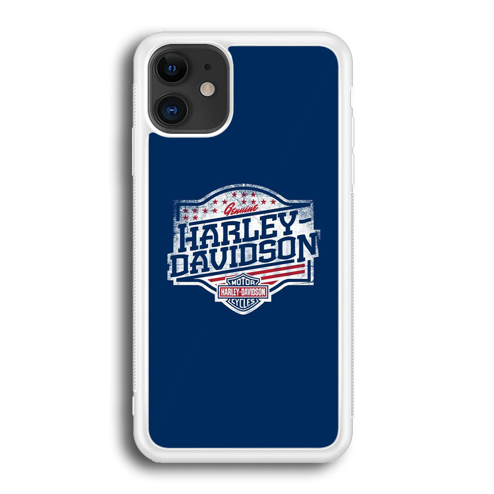 Harley Davidson Blue Flag Logo iPhone 12 Case