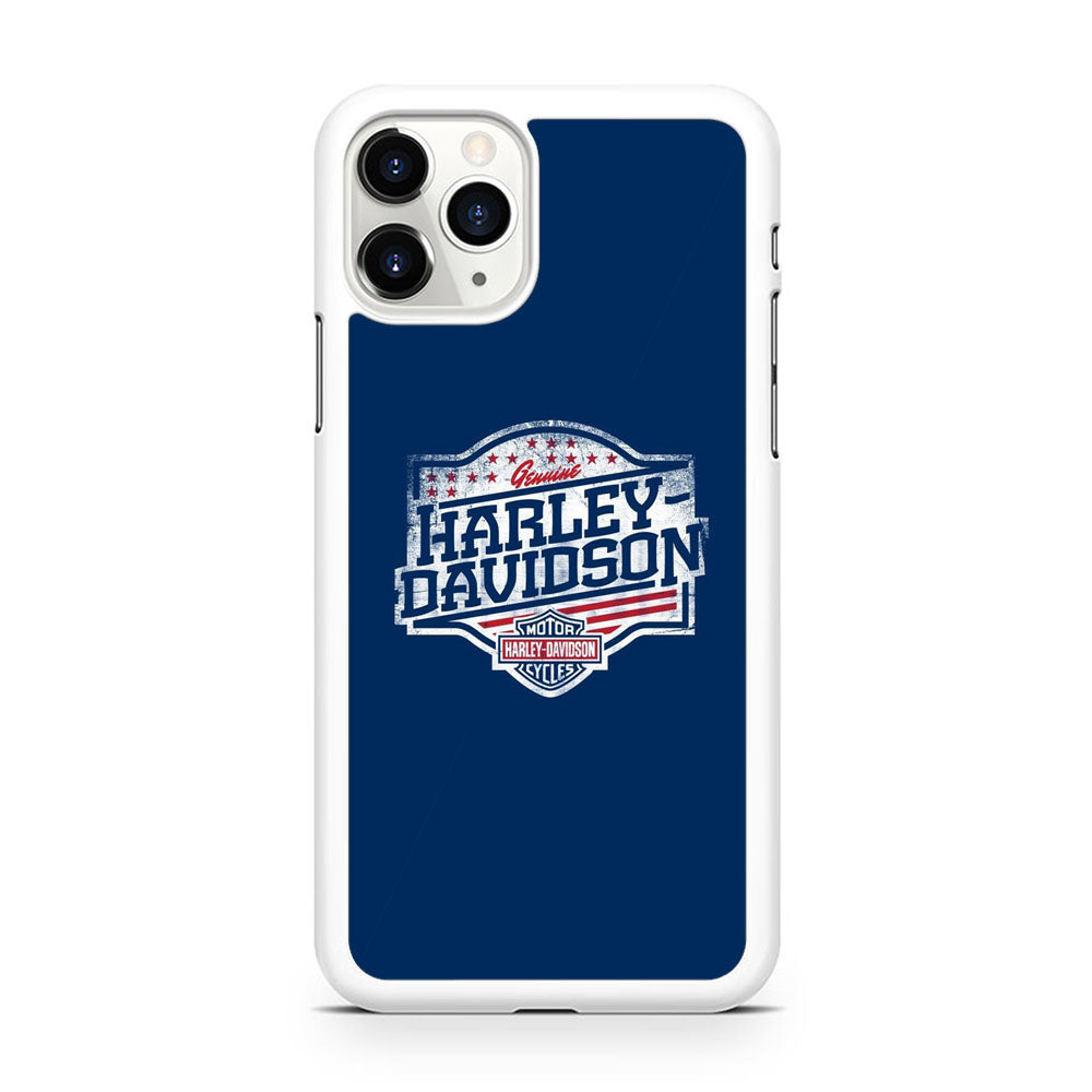 Harley Davidson Blue Flag Logo iPhone 11 Pro Max Case