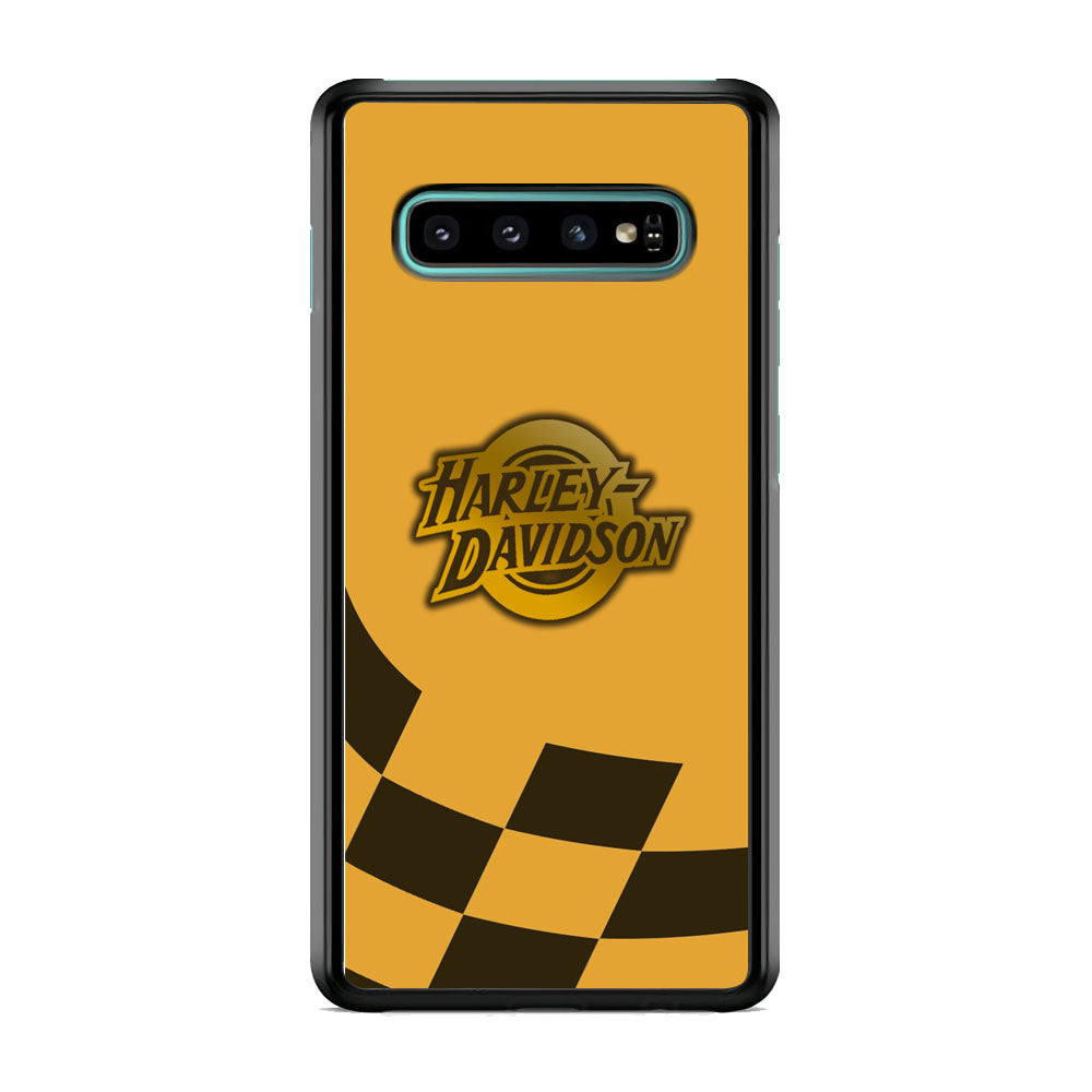 Harley Davidson Gold Logo Flag Racing Samsung Galaxy S10 Case