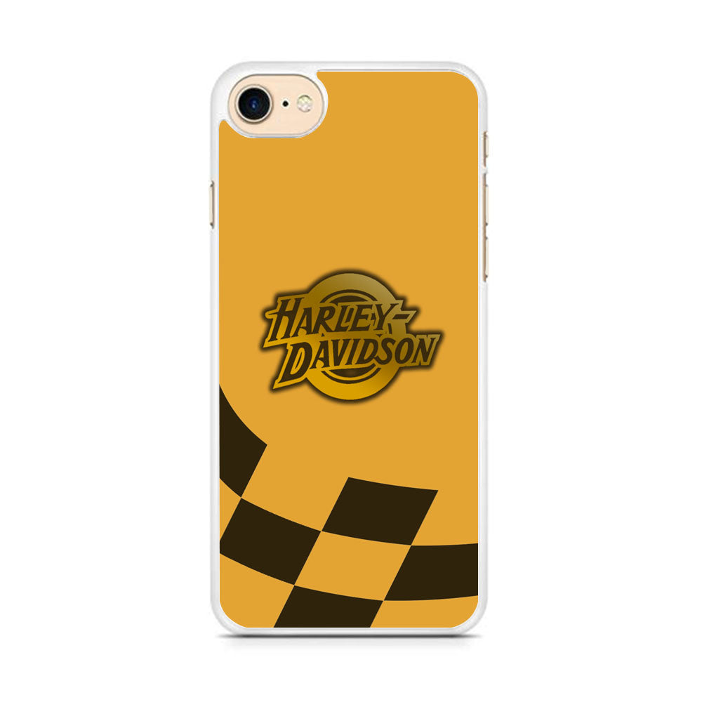 Harley Davidson Gold Logo Flag Racing iPhone 8 Case