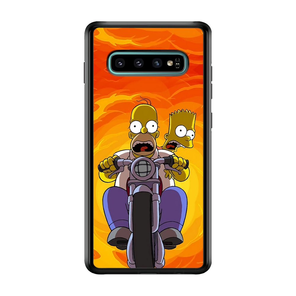 Homer and Bart Rider Samsung Galaxy S10 Case