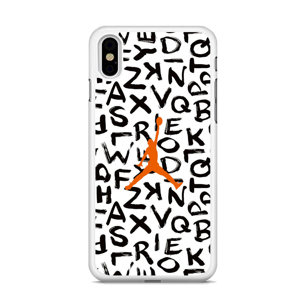 Jordan White Aphabet Orange Logo iPhone Xs Max Case