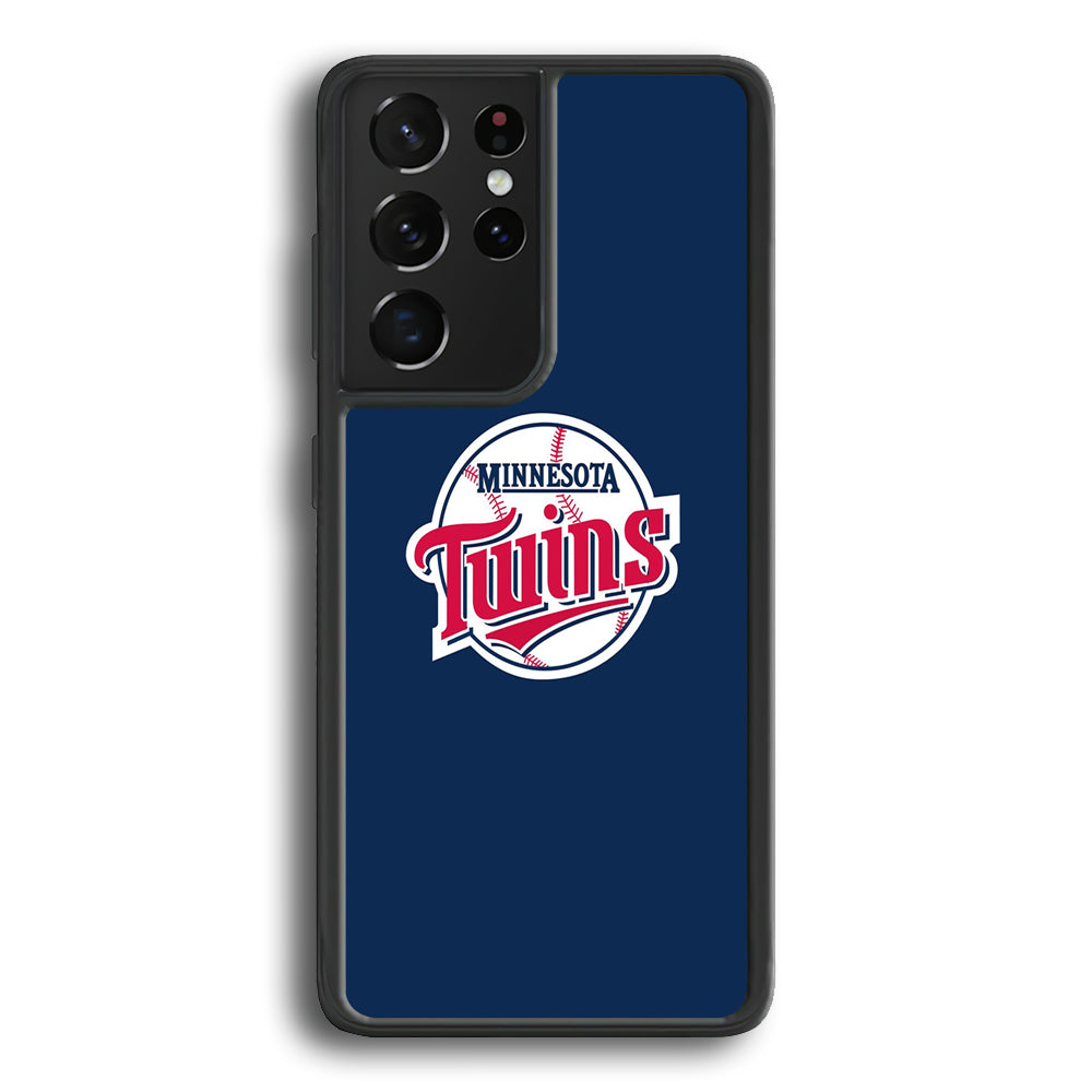 MLB Minnesota Twins Logo Blue Samsung Galaxy S21 Ultra Case - Ezzystore