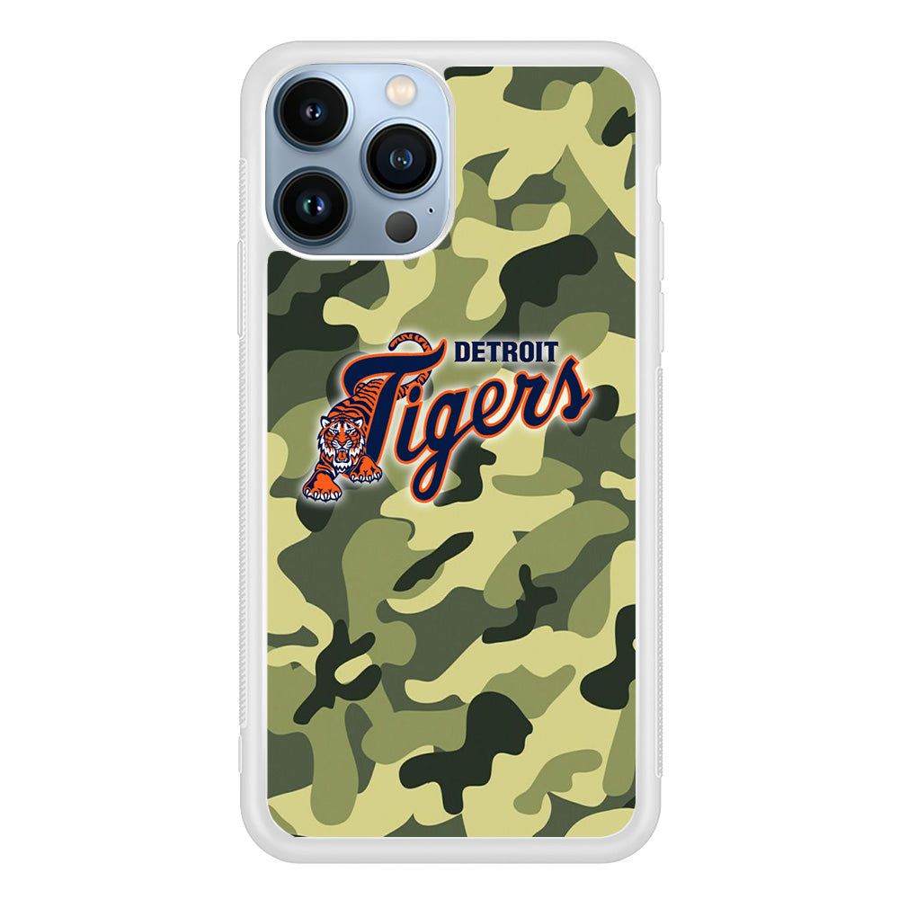 MLB Detroit Tigers Camo Green iPhone 13 Pro Max Case