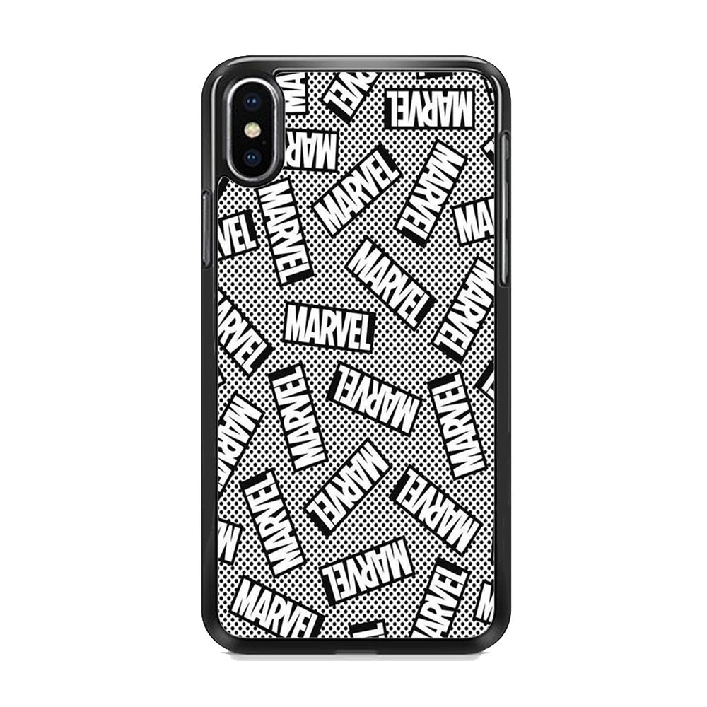 Marvel Logo Black White Polka Dots iPhone X Case