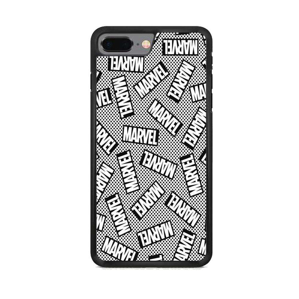 Marvel Logo Black White Polka Dots iPhone 8 Plus Case