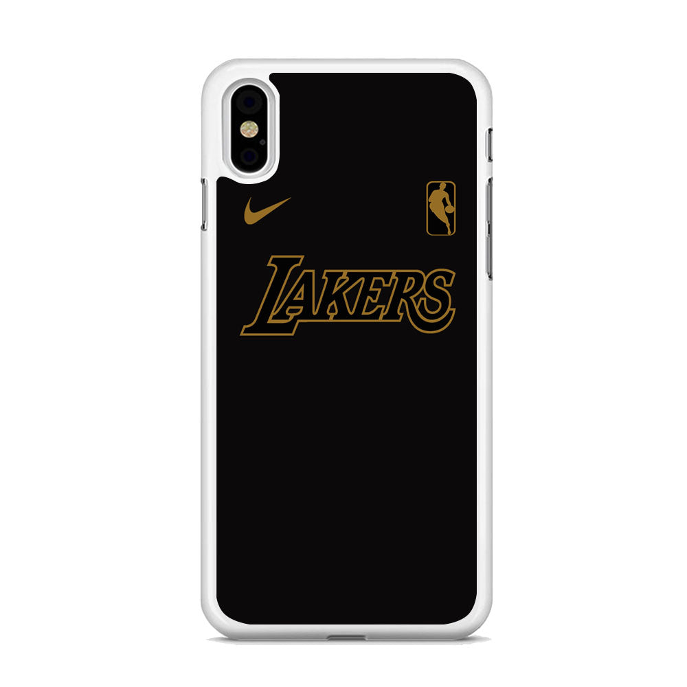 NBA Los Angeles Lakers Space Grey Nike Gold Logo iPhone Xs Max Case