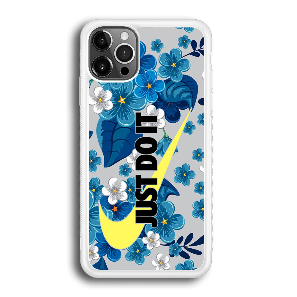 Nike Blue Flowers Just Do It iPhone 12 Pro Max Case