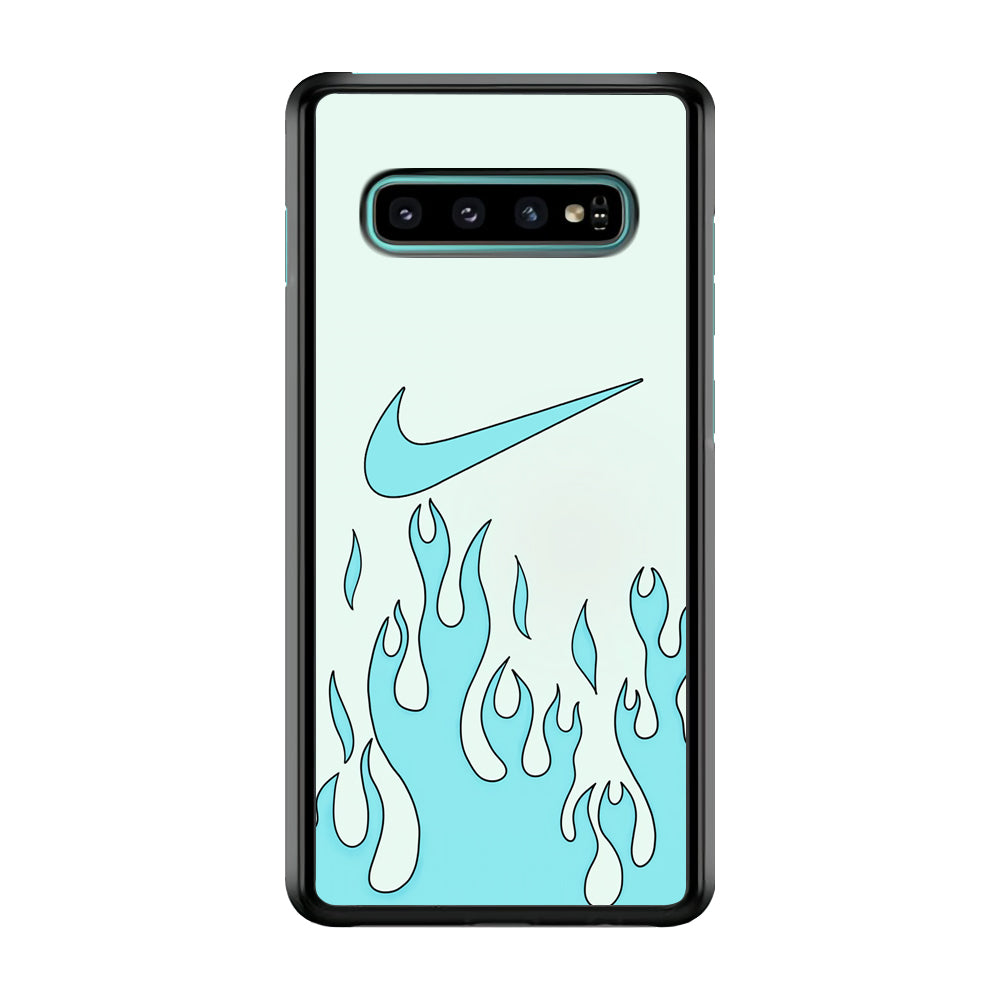 Nike Logo Fire Blue Samsung Galaxy S10 Case