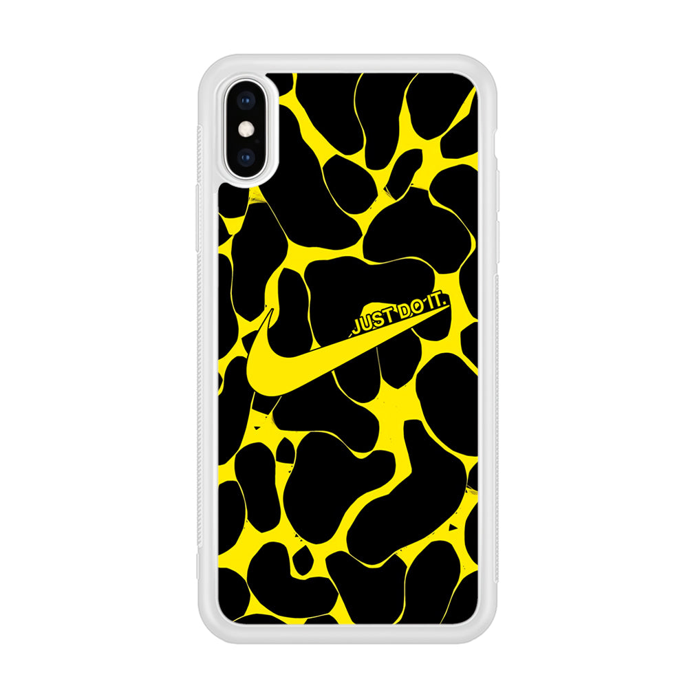 Nike Yellow Pattern Just Do It iPhone Xs Max Case