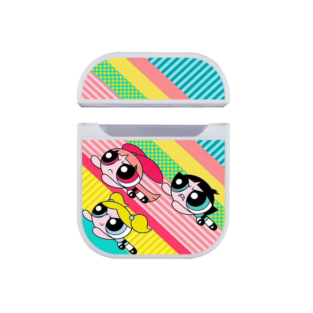 Power Puff Girls Abstract Pattern Hard Plastic Case Cover For Apple Airpods