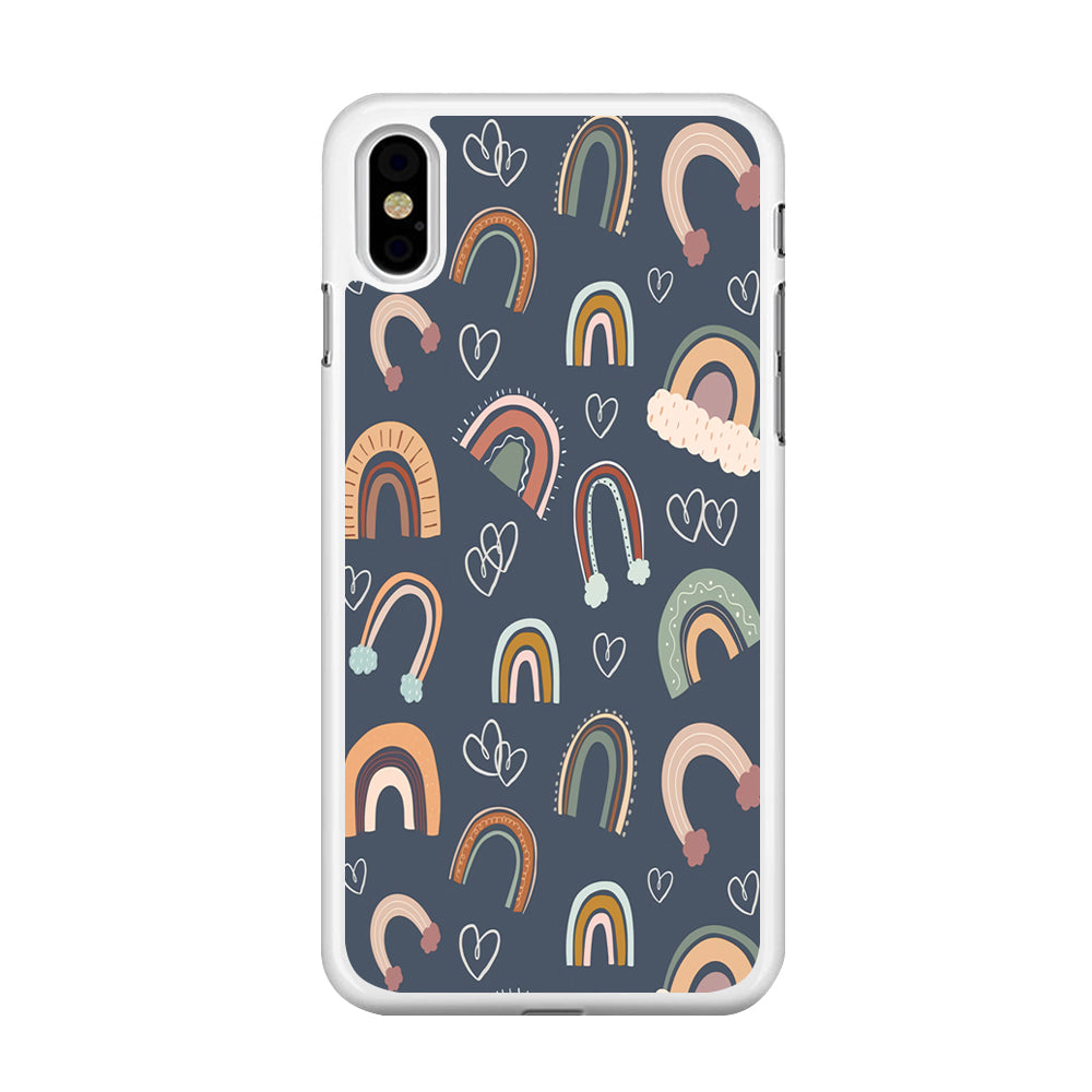 Rainbow Aesthetic Navy iPhone X Case