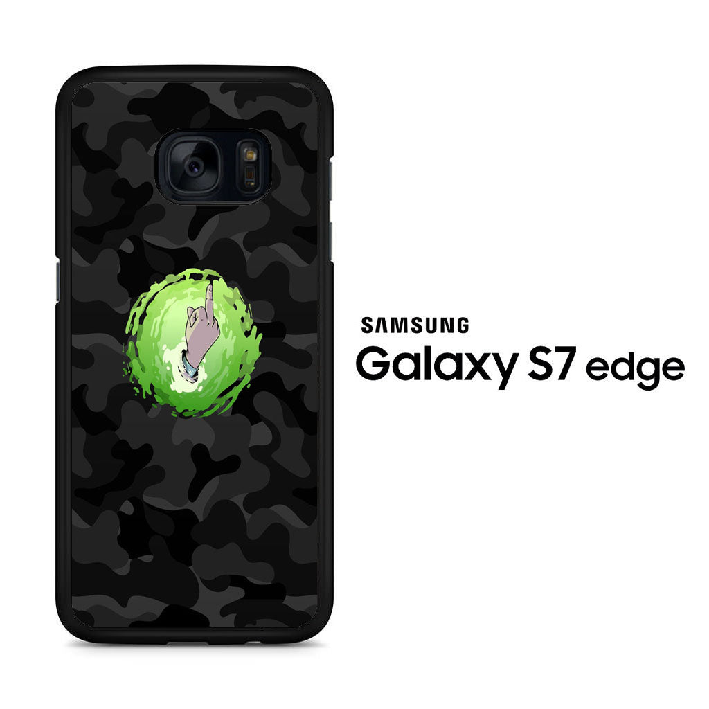 Rick And Morty Middle Finger Camo Samsung Galaxy S7 Edge Case