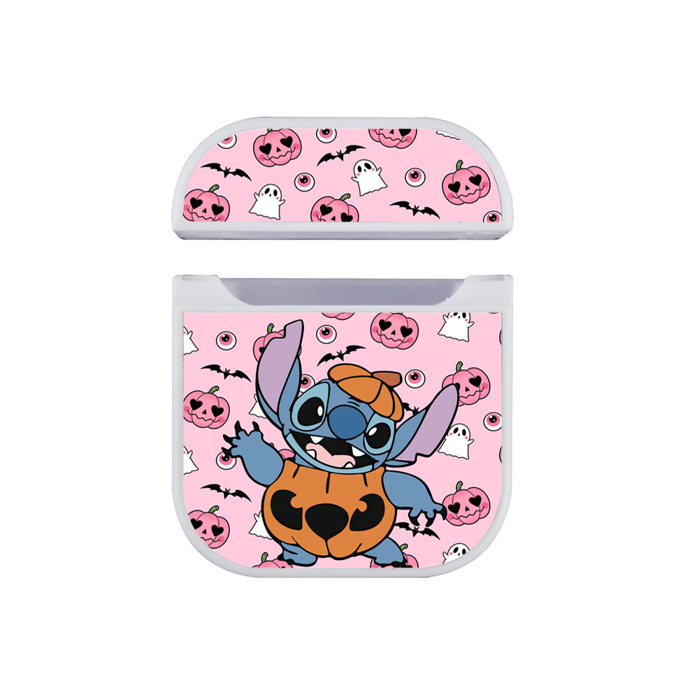 Stitch Cute Halloween Hard Plastic Case Cover For Apple Airpods