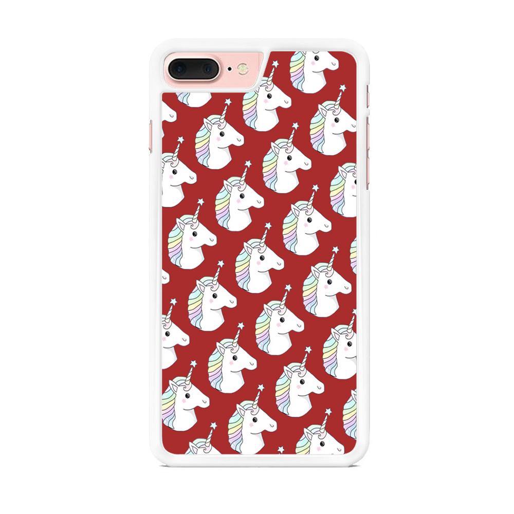 Unicorn Maroon Doodle iPhone 7 Plus Case - ezzyst