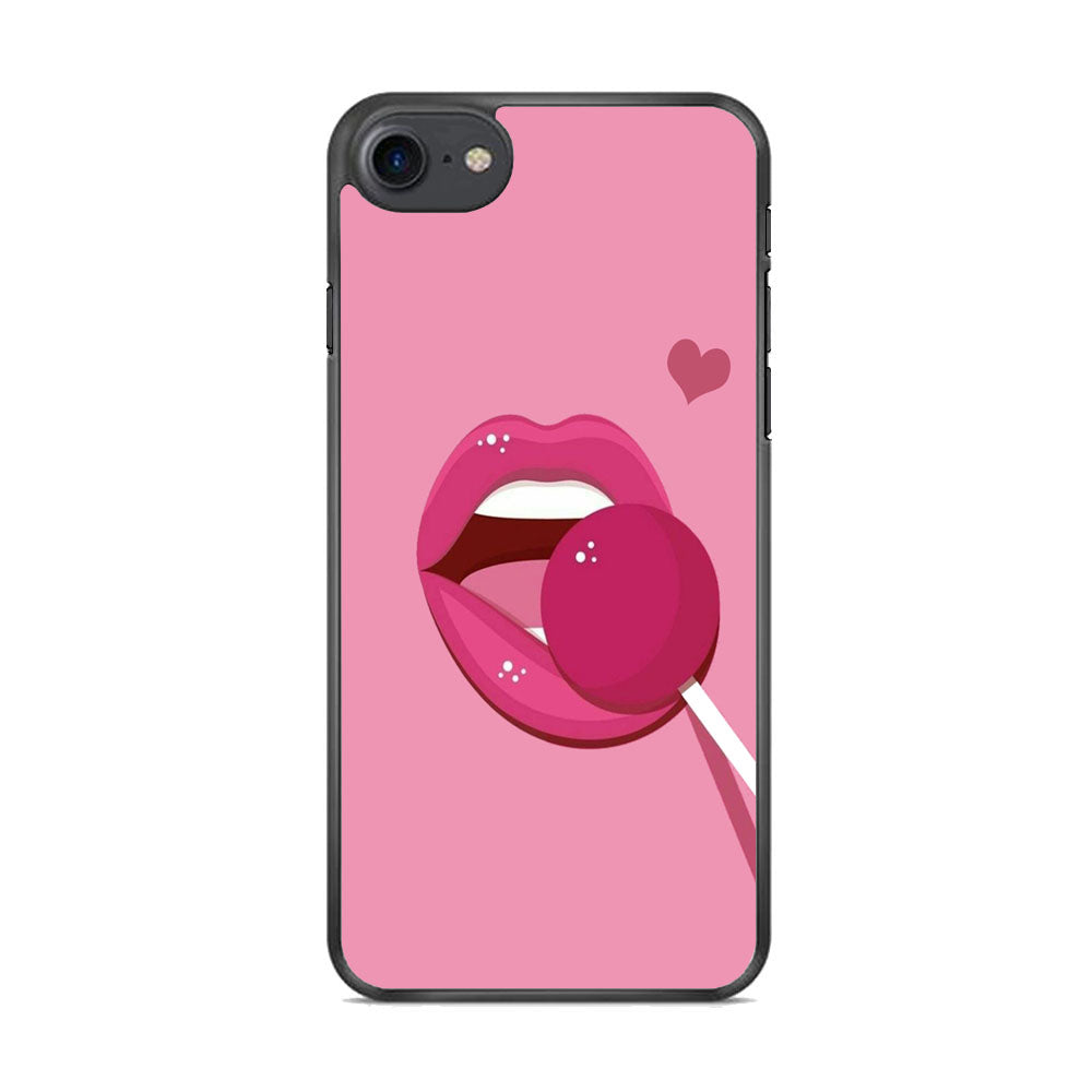 Woman Lip And Lolipop Pink iPhone 8 Case