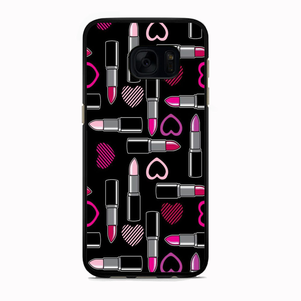 Woman Make Up Lipstick Love Samsung Galaxy S7 Edge Case