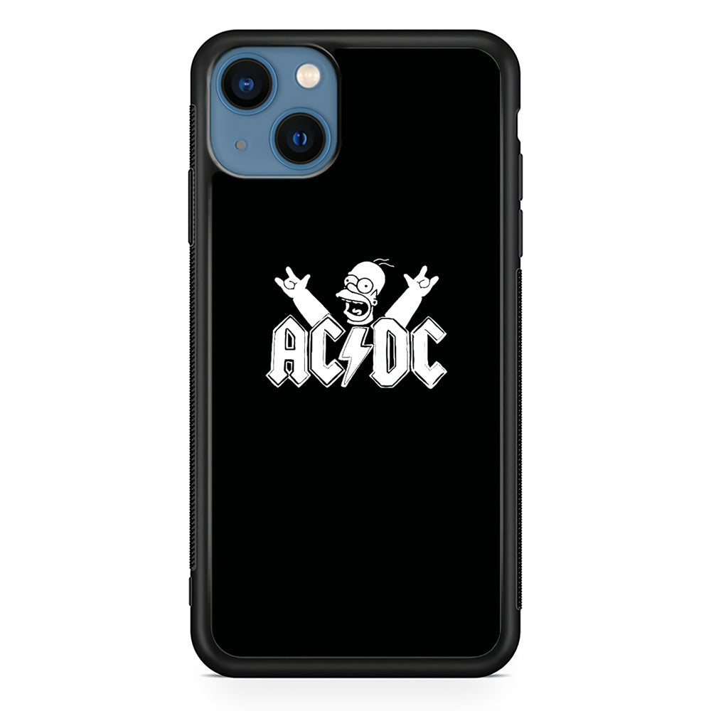 AC DC Logo Simpson Black And White iPhone 15 Plus Case