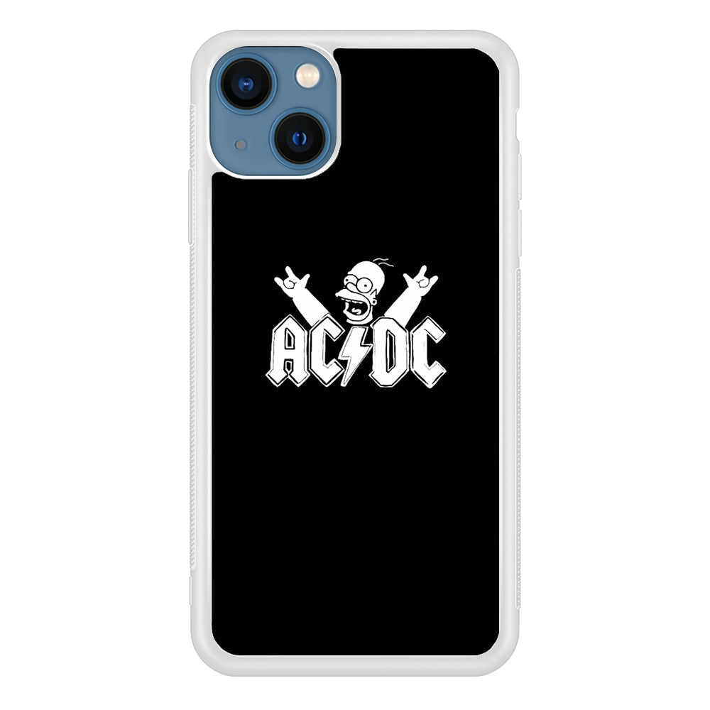 AC DC Logo Simpson Black And White iPhone 15 Plus Case