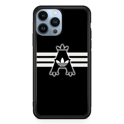 Adidas Royal Black Logo Stripe iPhone 14 Pro Max Case