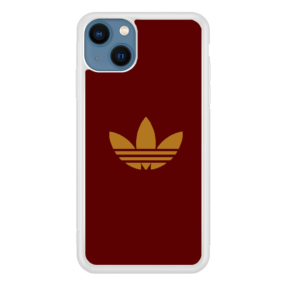 Adidas Simple Maroon Gold iPhone 15 Plus Case