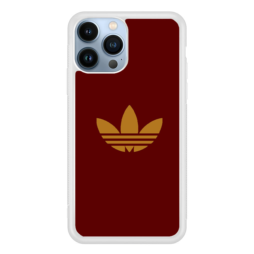 Adidas Simple Maroon Gold iPhone 14 Pro Max Case