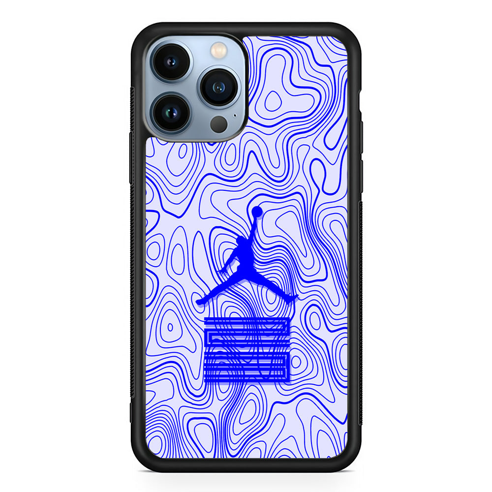 Air Jordan Bluish Topographical iPhone 14 Pro Max Case